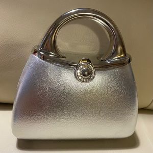 Sasha Silver Clutch Evening Hand Bag / Small